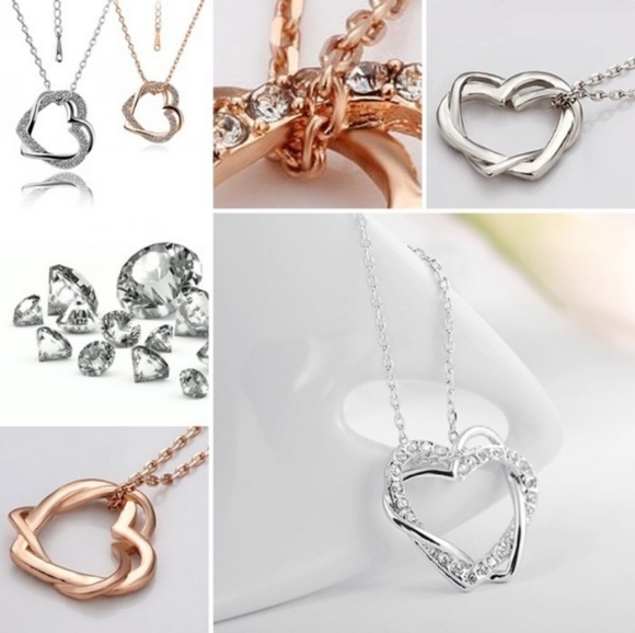 ❤$5 Sale! 18K gold plated double heart necklace - Picture 3 of 5